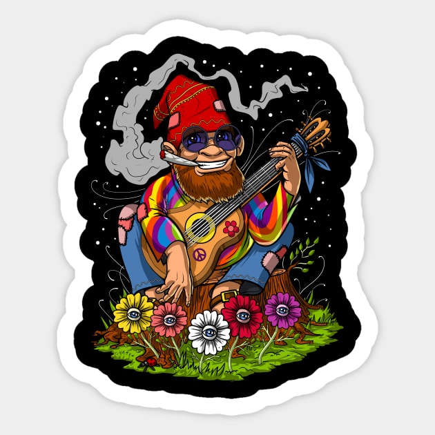 Hippie Gnome Sticker by underheaven